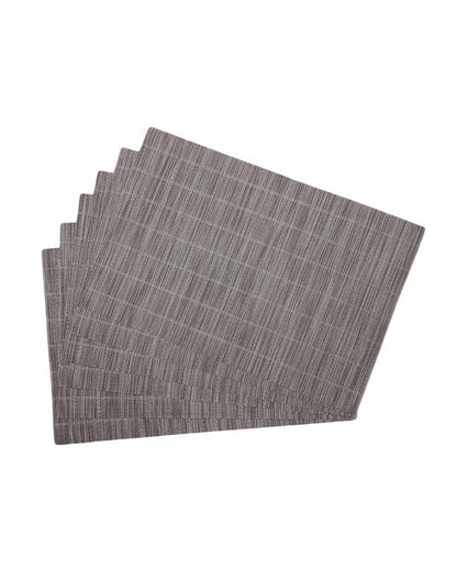 Brown PVC Heat Resistant Table Placemats | Set of 6 | 12 x 18 inches