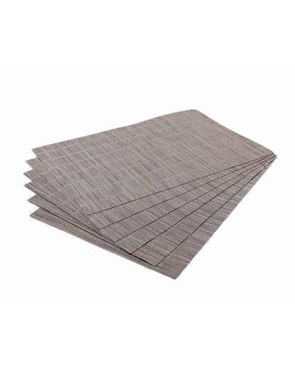 Brown PVC Heat Resistant Table Placemats | Set of 6 | 12 x 18 inches