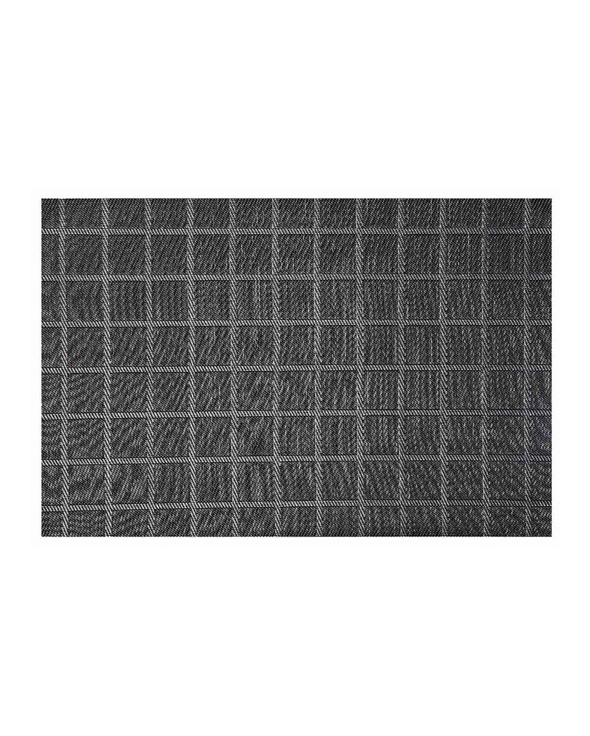 Dull Grey PVC Heat Resistant Table Placemats | Set of 6 | 12 x 18 inches