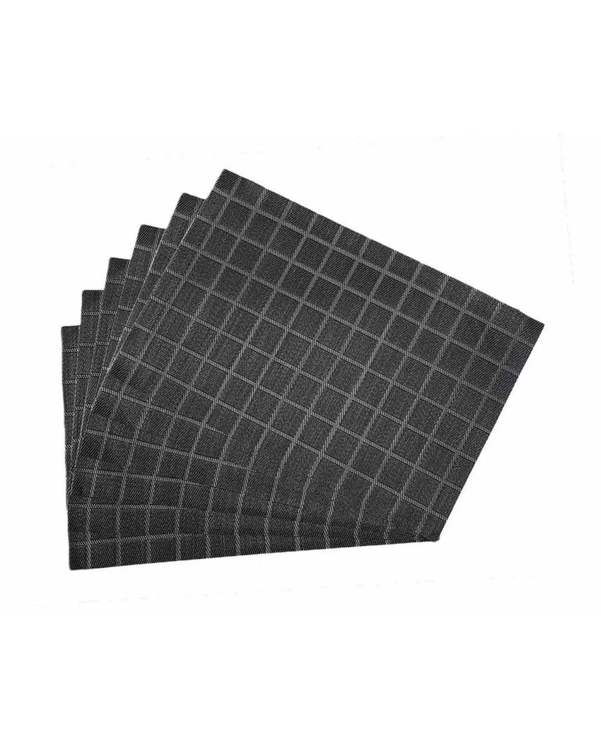 Dull Grey PVC Heat Resistant Table Placemats | Set of 6 | 12 x 18 inches