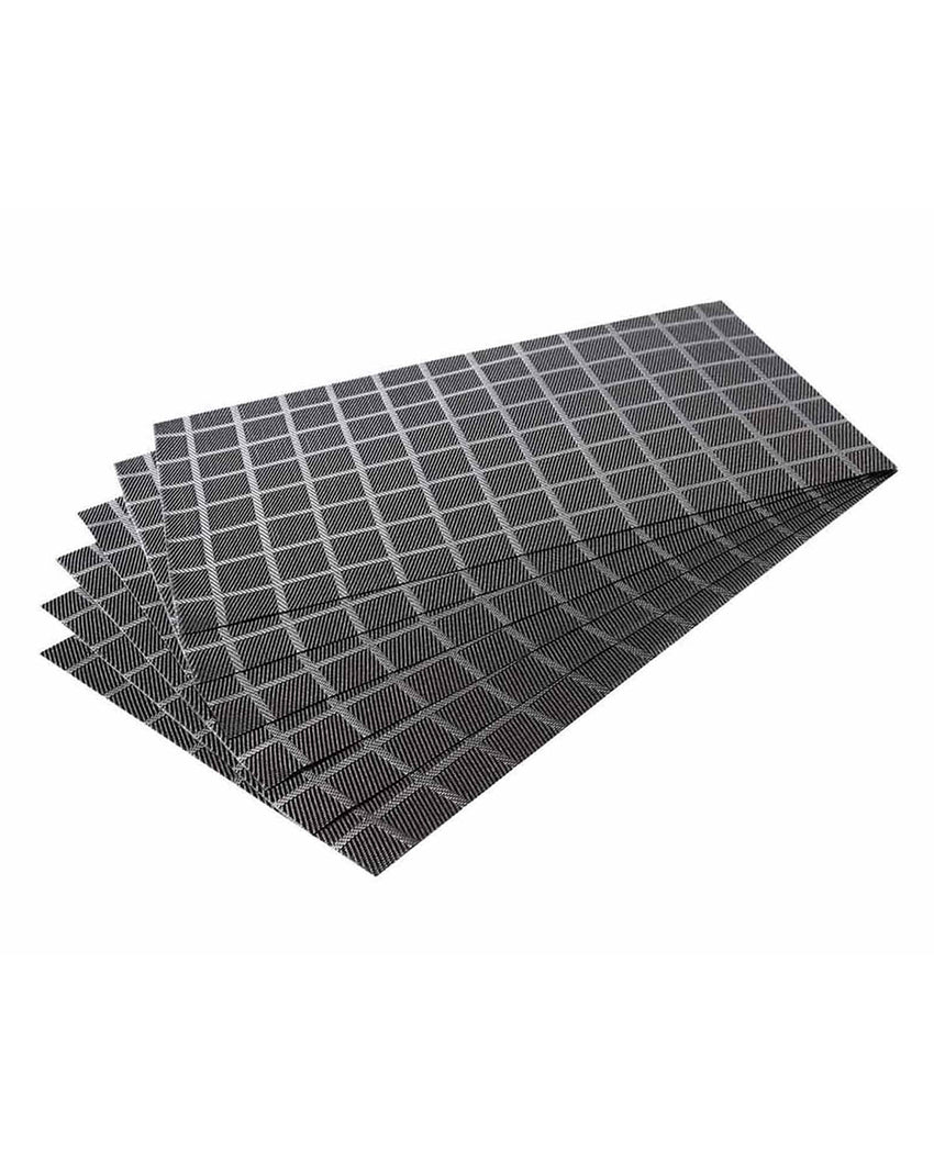 Dull Grey PVC Heat Resistant Table Placemats | Set of 6 | 12 x 18 inches