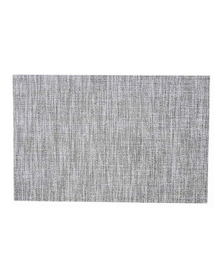 Light Grey PVC Heat Resistant Table Placemats | Set of 6 | 12 x 18 inches