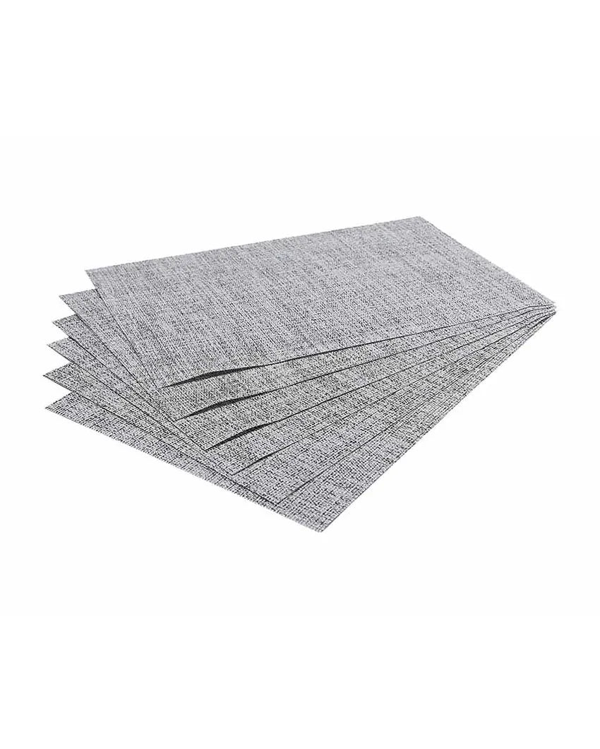 Light Grey PVC Heat Resistant Table Placemats | Set of 6 | 12 x 18 inches