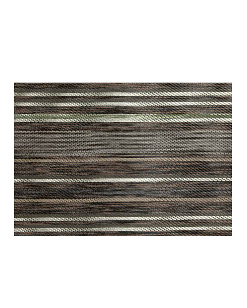 Brown and Olive PVC Heat Resistant Table Placemats | Set of 6 | 12 x 18 inches