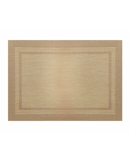 Light Brown PVC Heat Resistant Table Placemats | Set of 6 | 12 x 18 inches