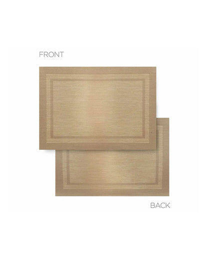 Light Brown PVC Heat Resistant Table Placemats | Set of 6 | 12 x 18 inches