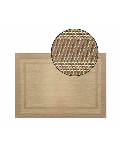 Light Brown PVC Heat Resistant Table Placemats | Set of 6 | 12 x 18 inches