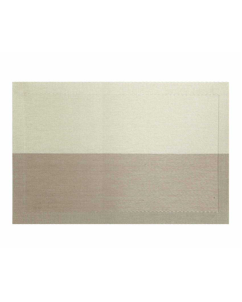 Beige And Brown PVC Heat Resistant Table Placemats | Set of 6 | 12 x 18 inches