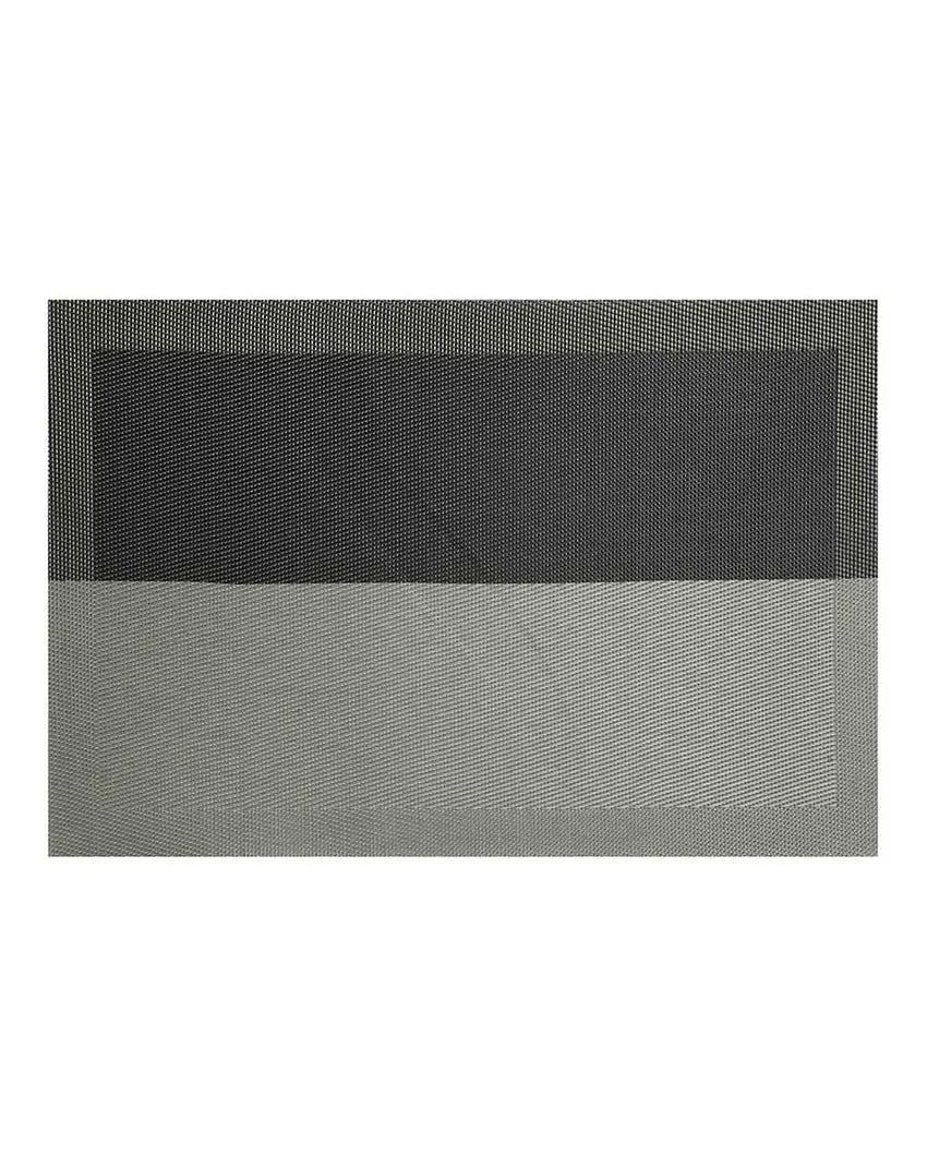 Grey PVC Heat Resistant Table Placemats | Set of 6 | 12 x 18 inches