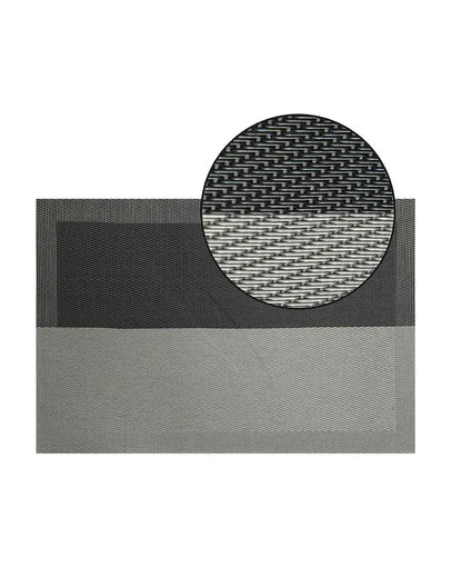 Grey PVC Heat Resistant Table Placemats | Set of 6 | 12 x 18 inches