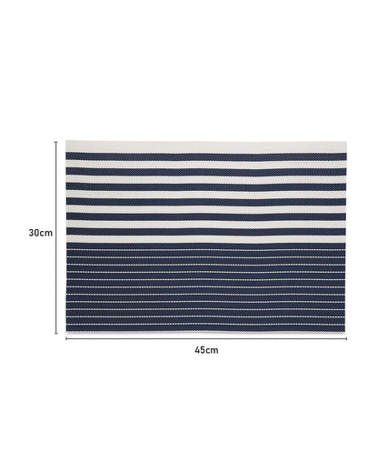 Blue PVC Heat Resistant Table Placemats | Set of 6 | 12 x 18 inches