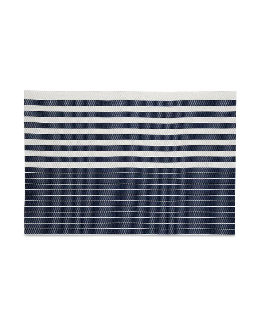 Blue PVC Heat Resistant Table Placemats | Set of 6 | 12 x 18 inches