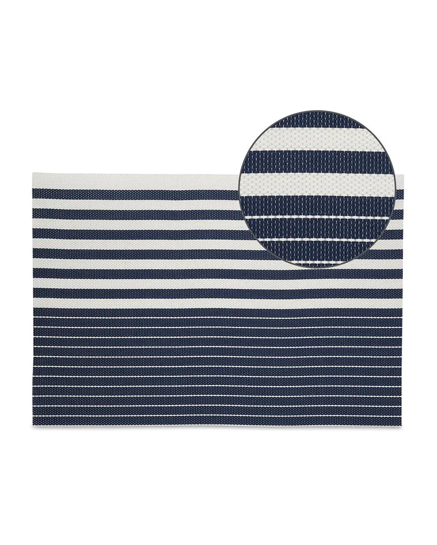 Blue PVC Heat Resistant Table Placemats | Set of 6 | 12 x 18 inches