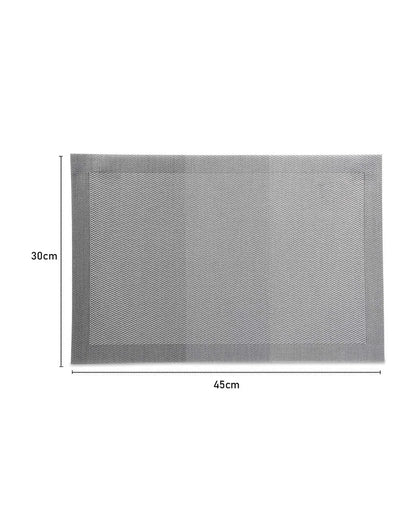 Silver PVC Heat Resistant Table Placemats | Set of 6 | 12 x 18 inches