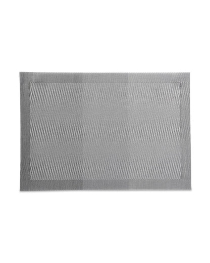 Silver PVC Heat Resistant Table Placemats | Set of 6 | 12 x 18 inches