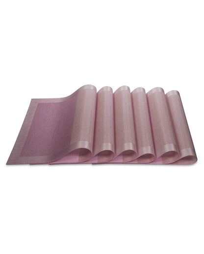 Blush PVC Heat Resistant Table Placemats | Set of 6 | 12 x 18 inches