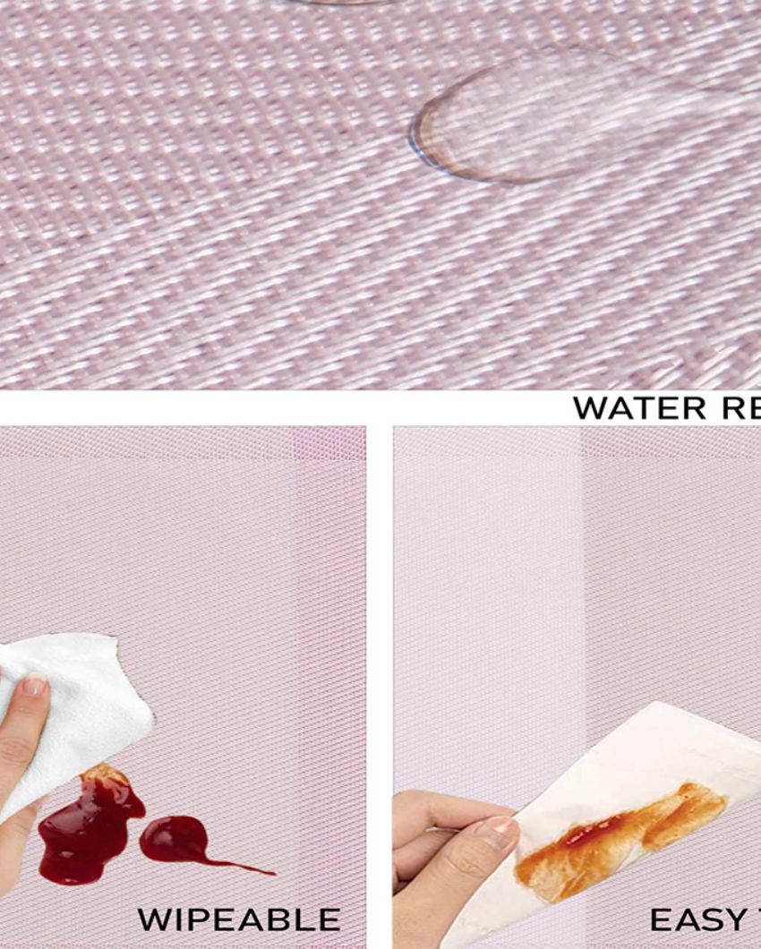 Blush PVC Heat Resistant Table Placemats | Set of 6 | 12 x 18 inches