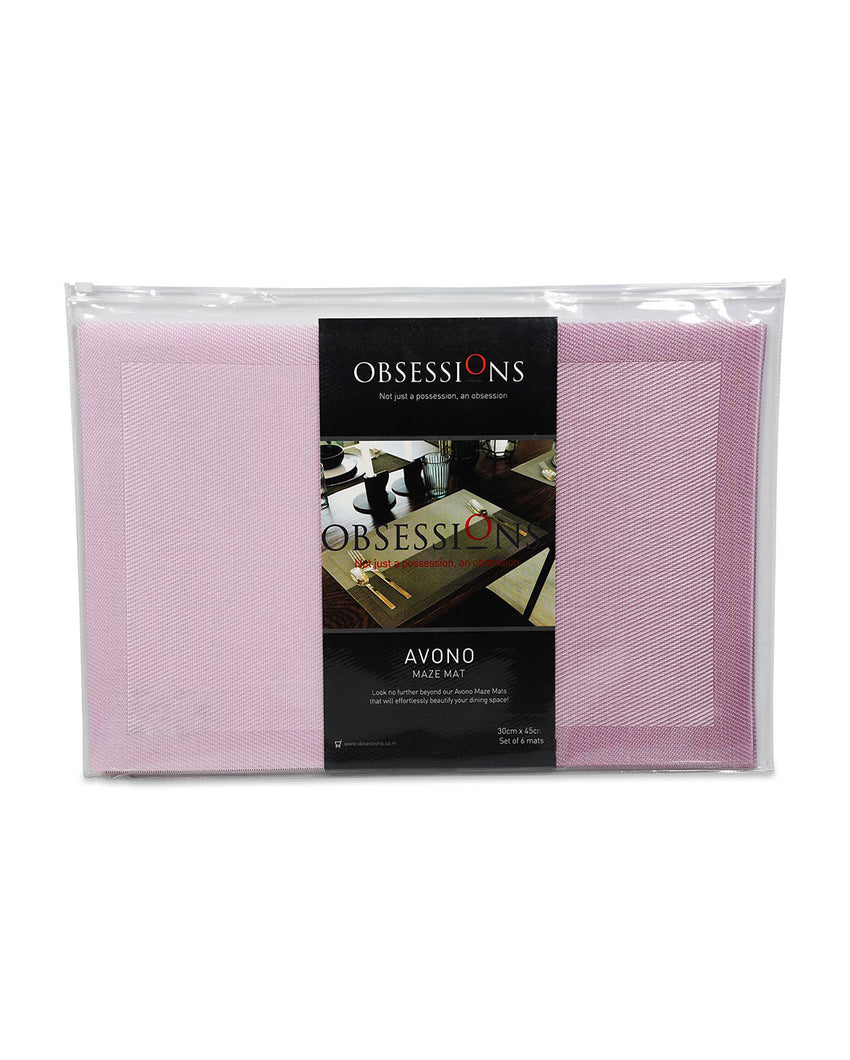 Blush PVC Heat Resistant Table Placemats | Set of 6 | 12 x 18 inches