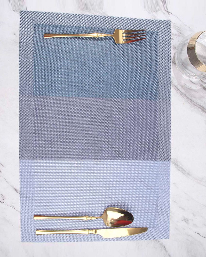 Aqua PVC Heat Resistant Table Placemats | Set of 6 | 12 x 18 inches