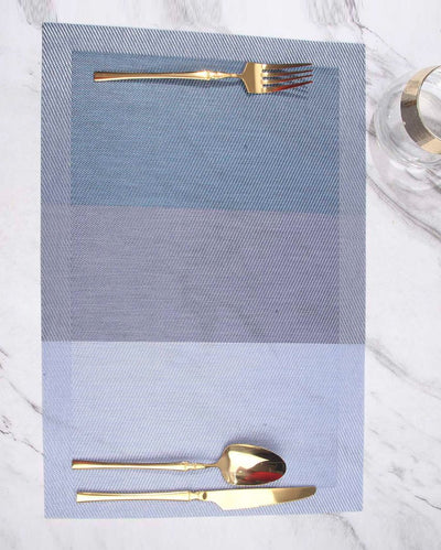 Aqua PVC Heat Resistant Table Placemats | Set of 6 | 12 x 18 inches