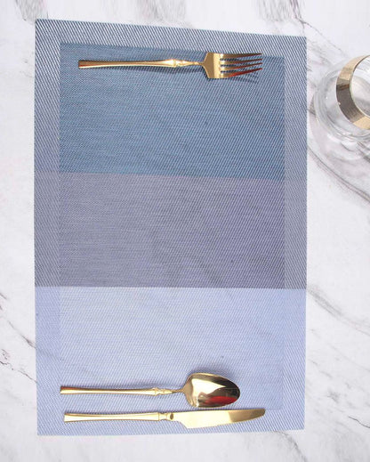 Aqua PVC Heat Resistant Table Placemats | Set of 6 | 12 x 18 inches