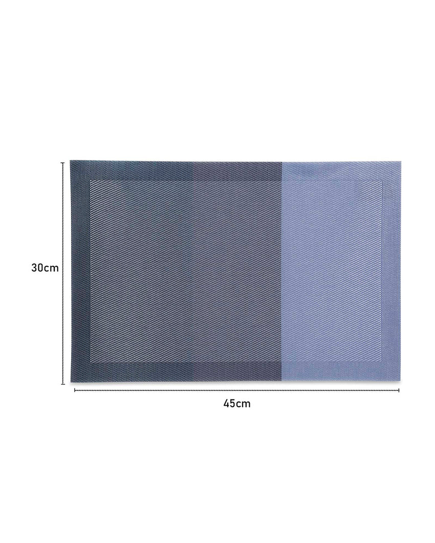 Aqua PVC Heat Resistant Table Placemats | Set of 6 | 12 x 18 inches