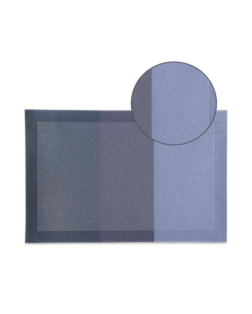 Aqua PVC Heat Resistant Table Placemats | Set of 6 | 12 x 18 inches