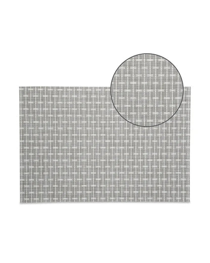 Beige And White PVC Heat Resistant Table Placemats | Set of 6 | 12 x 18 inches