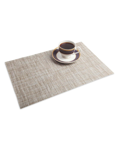 Golden PVC Heat Resistant Table Placemats | Set of 6 | 12 x 18 inches