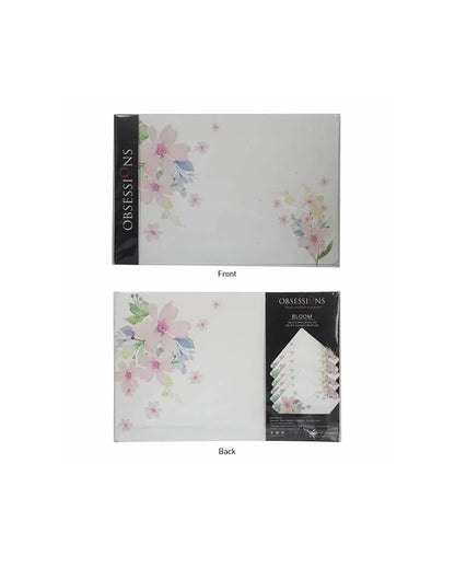 White Polypropylene Printed Table Placemats With Coasters | Set of 6 | 12 x 18 inches