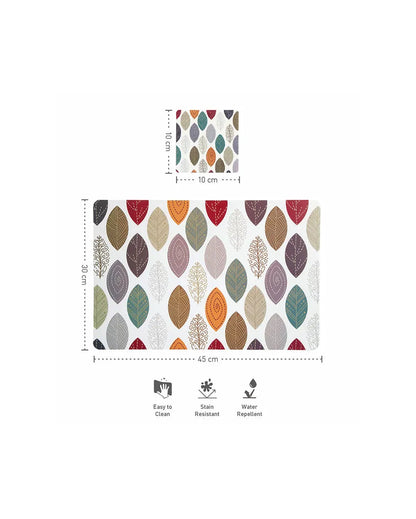 Multi Polypropylene Printed Table Placemats With Coasters | Set of 6 | 12 x 18 inches