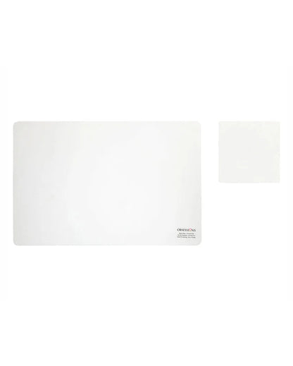 White and Pink Polypropylene Printed Table Placemats With Coasters | Set of 6 | 12 x 18 inches