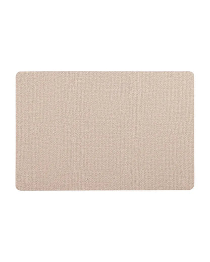 Beige PVC Solid Table Placemats | Set of 6 | 12 x 18 inches