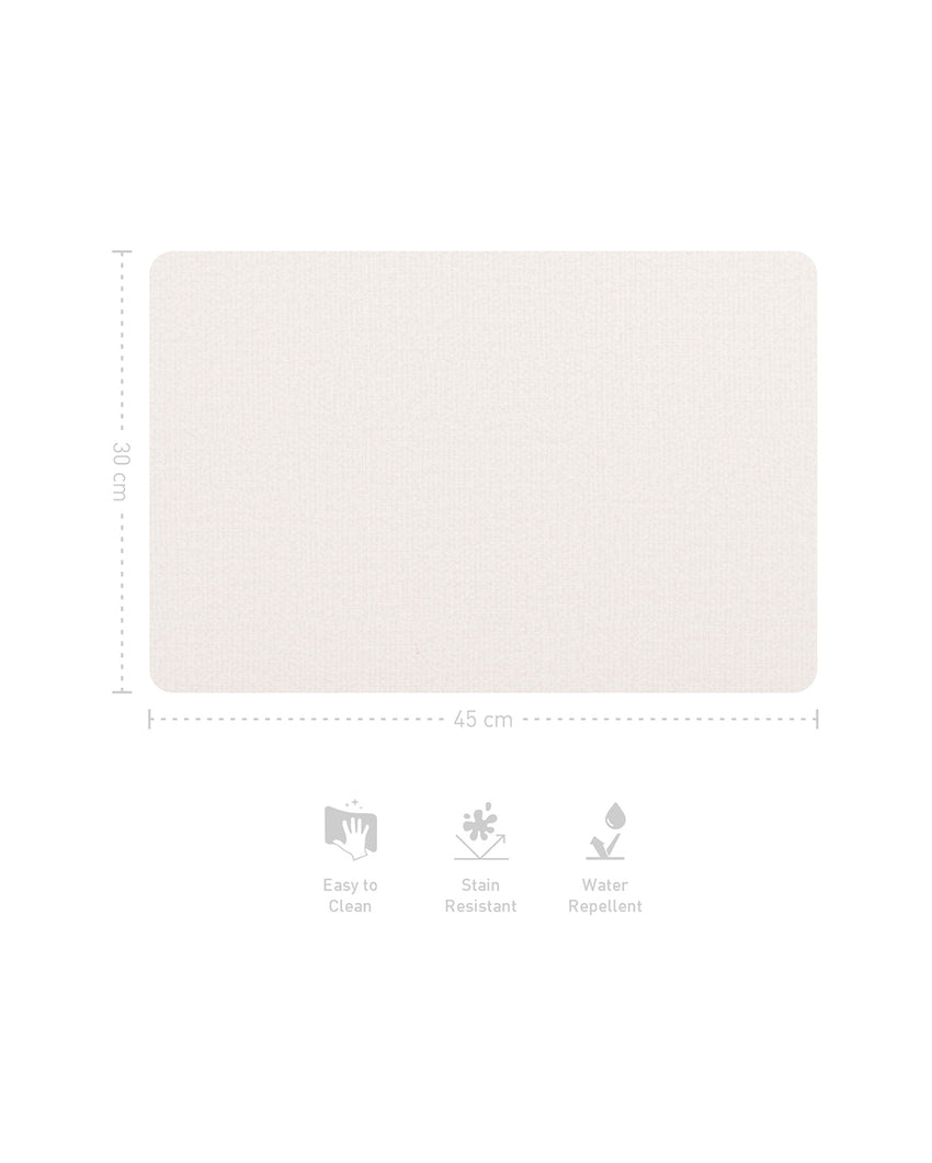 Beige PVC Solid Table Placemats | Set of 6 | 12 x 18 inches