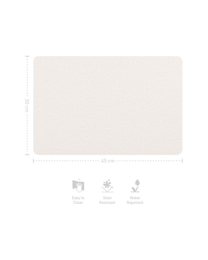 Beige PVC Solid Table Placemats | Set of 6 | 12 x 18 inches