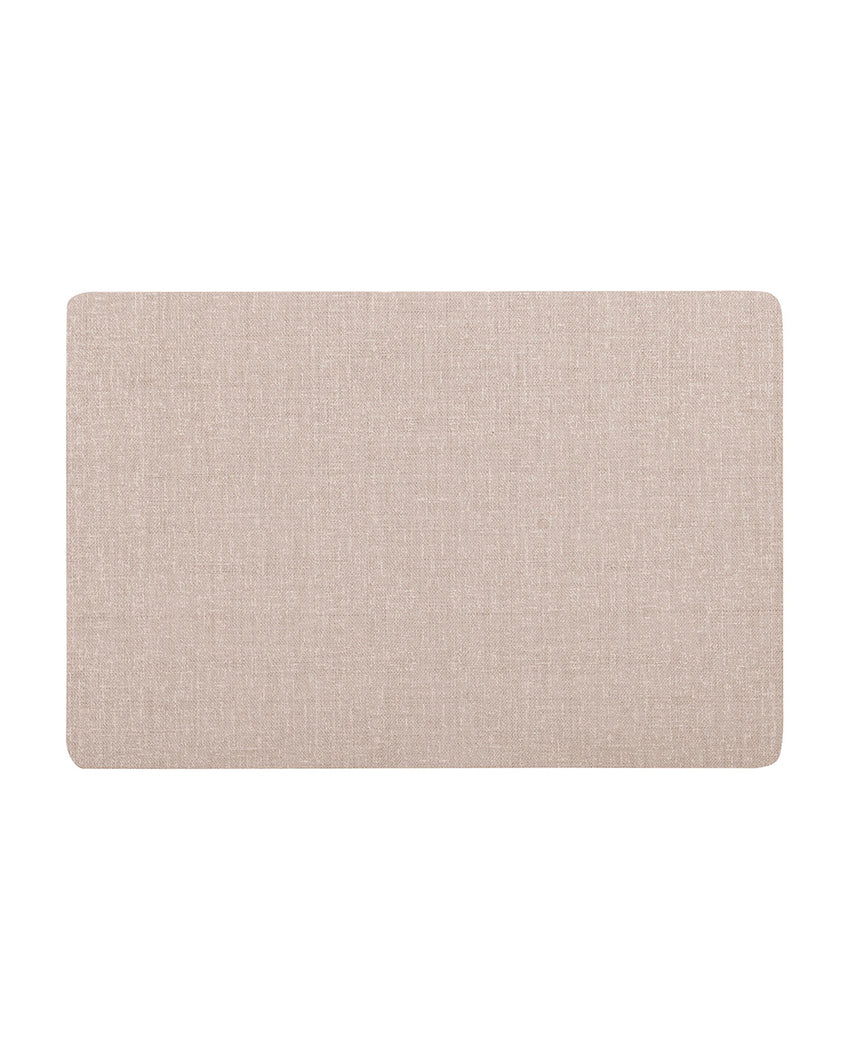 Light Beige PVC Solid Table Placemats | Set of 6 | 12 x 18 inches