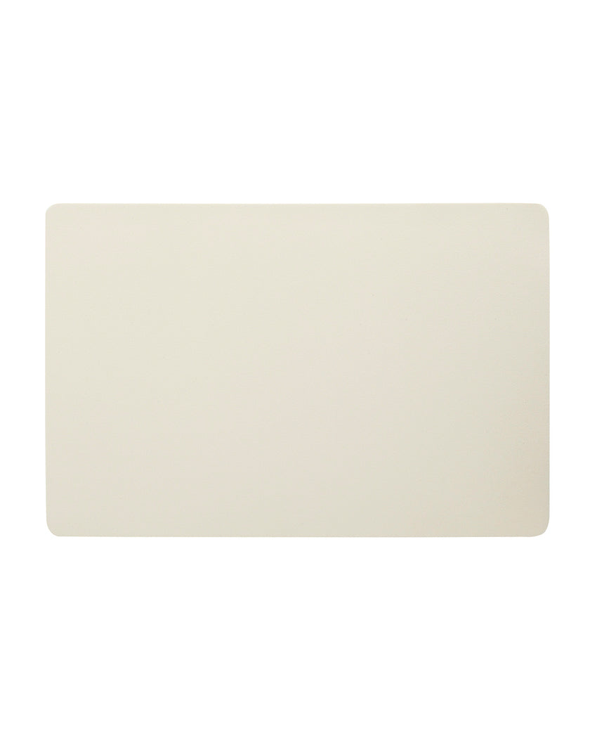 Light Beige PVC Solid Table Placemats | Set of 6 | 12 x 18 inches