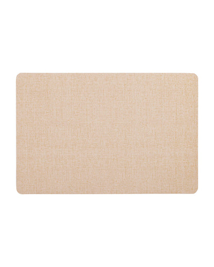 Gold and Beige PVC Solid Table Placemats | Set of 6 | 12 x 18 inches