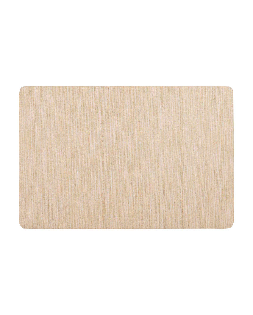 Light Beige PVC Solid Table Placemats | Set of 6 | 12 x 18 inches