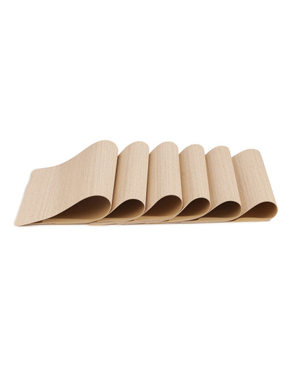 Light Beige PVC Solid Table Placemats | Set of 6 | 12 x 18 inches