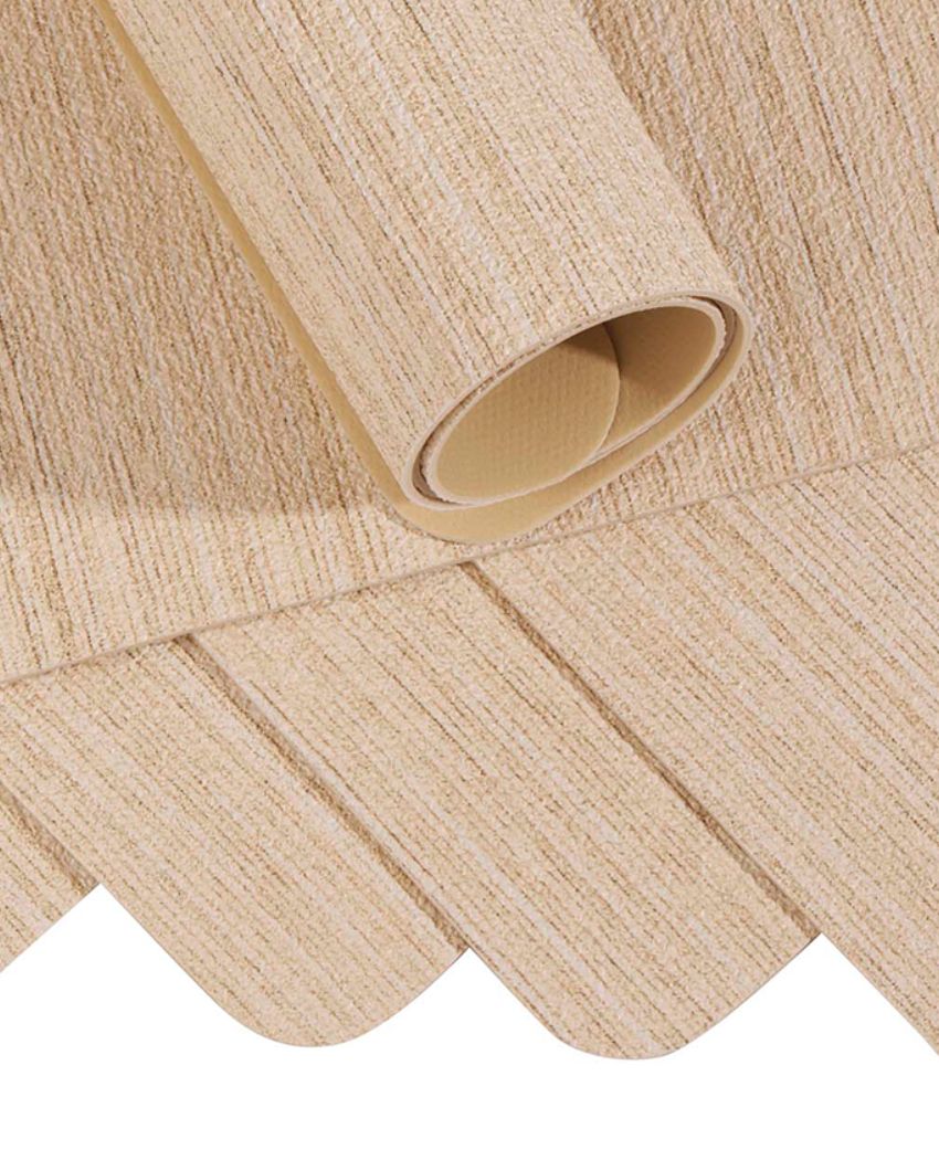 Light Beige PVC Solid Table Placemats | Set of 6 | 12 x 18 inches