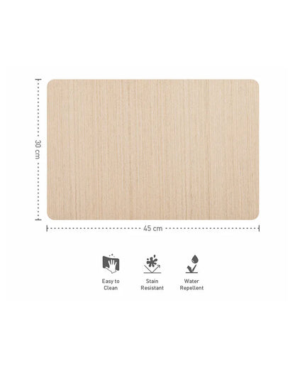 Light Beige PVC Solid Table Placemats | Set of 6 | 12 x 18 inches