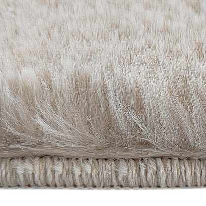 Luxurious Rabbit Fur Bedside Polyester Floor Runner | 5 x 2 Feet