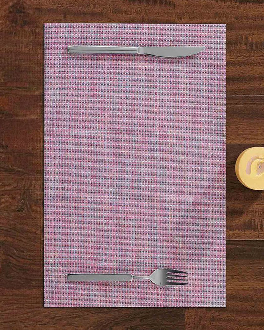 Pink PVC Heat Resistant Table Placemats | Set of 6 | 12 x 18 inches