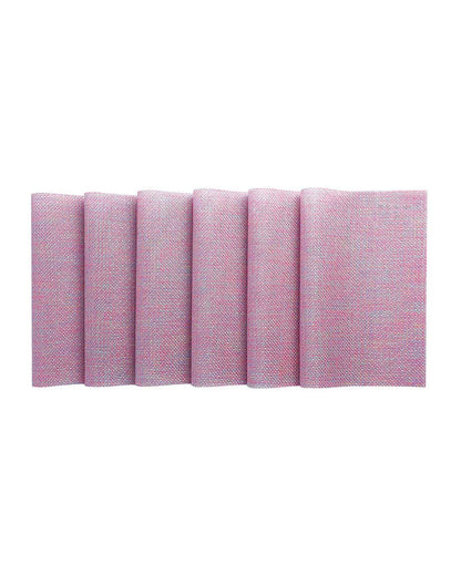 Pink PVC Heat Resistant Table Placemats | Set of 6 | 12 x 18 inches