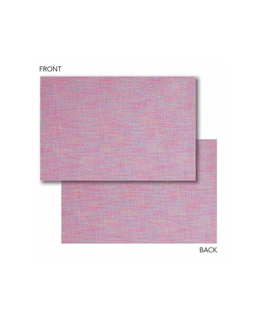 Pink PVC Heat Resistant Table Placemats | Set of 6 | 12 x 18 inches