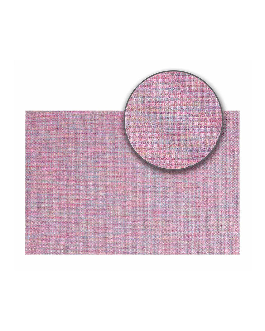 Pink PVC Heat Resistant Table Placemats | Set of 6 | 12 x 18 inches