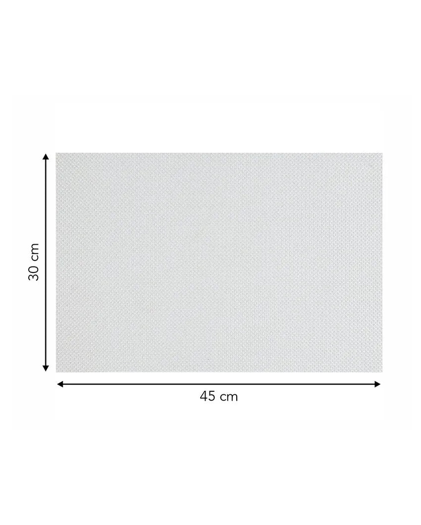 Grey PVC Heat Resistant Table Placemats | Set of 6 | 12 x 18 inches