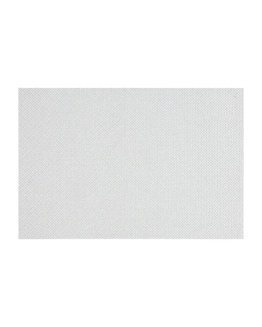 Grey PVC Heat Resistant Table Placemats | Set of 6 | 12 x 18 inches