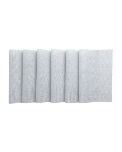 Grey PVC Heat Resistant Table Placemats | Set of 6 | 12 x 18 inches